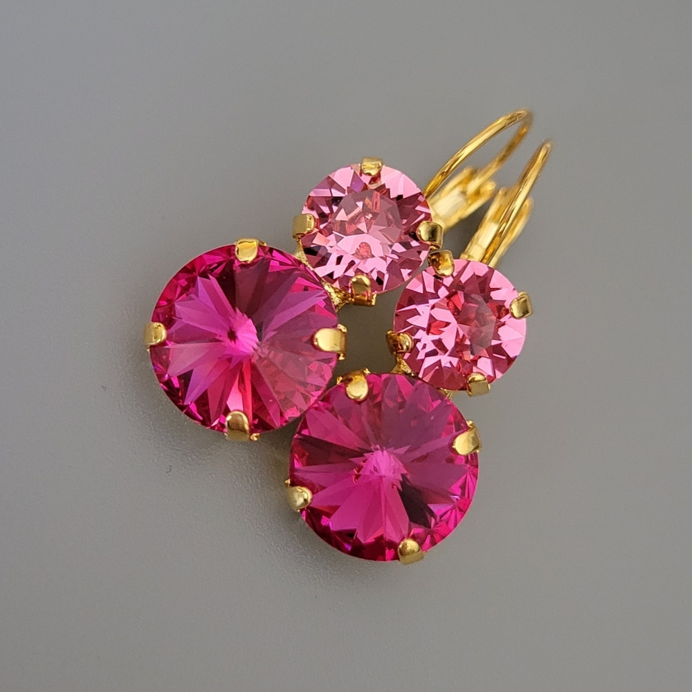 Austrian Crystal Earrings in Gold